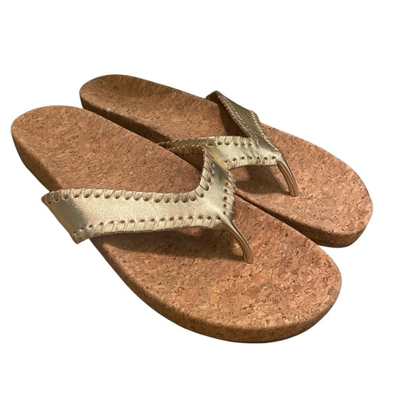 Jack Rogers Thelma Comfort Flip-Flop Gold Sandals - Picture 5 of 7